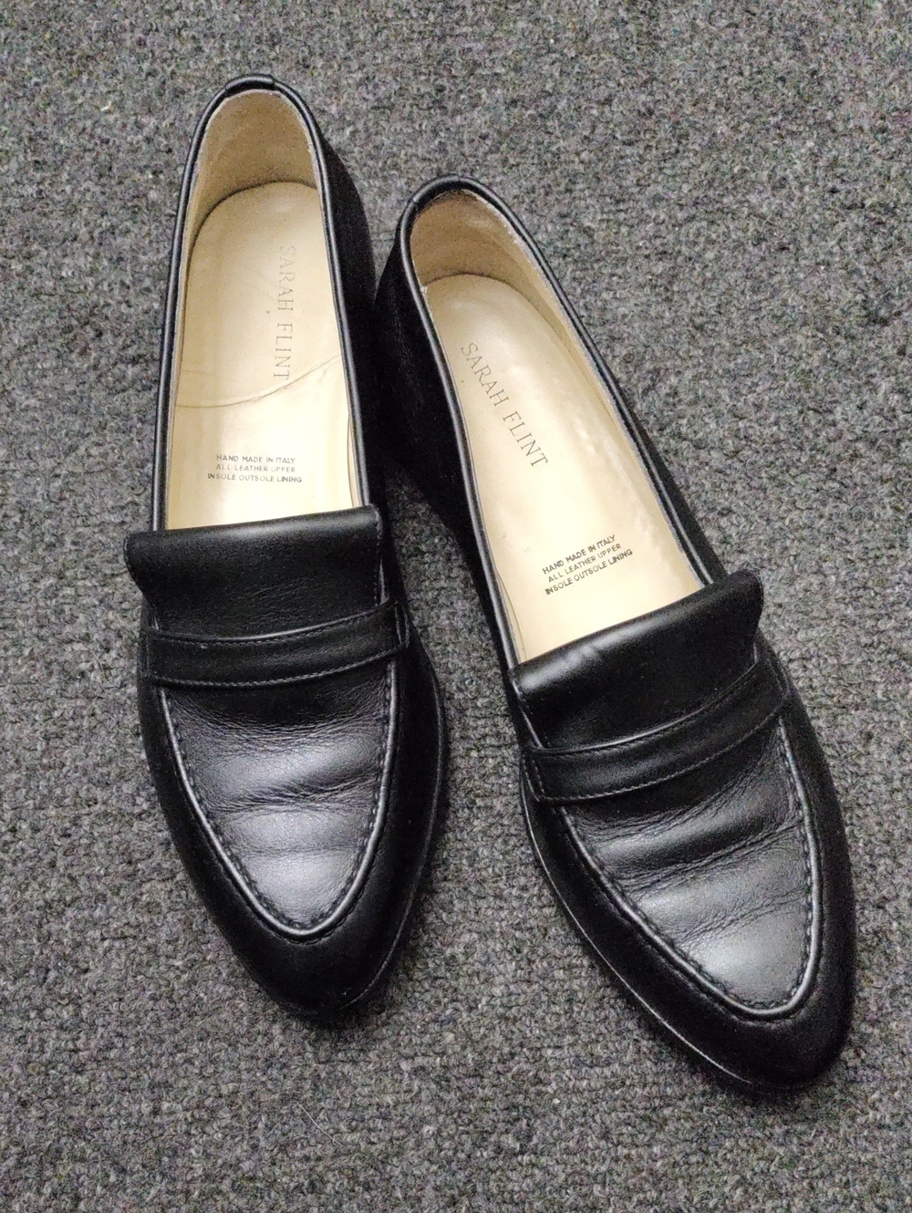 Sarah Flint Black Leather Loafers